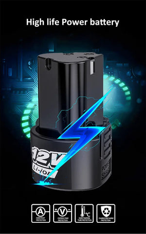 Planet Gates JAUHI 12V Impact Wrench Cordless Rechargeable Electric Wrench 3/8 Inch Right Angle Ratchet Wrenches Impact Driver Power Tool