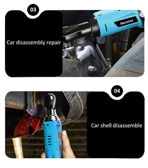 Planet Gates JAUHI 12V Impact Wrench Cordless Rechargeable Electric Wrench 3/8 Inch Right Angle Ratchet Wrenches Impact Driver Power Tool