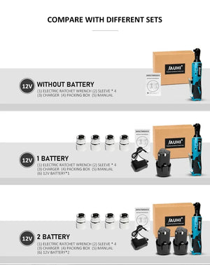 Planet Gates JAUHI 12V Impact Wrench Cordless Rechargeable Electric Wrench 3/8 Inch Right Angle Ratchet Wrenches Impact Driver Power Tool
