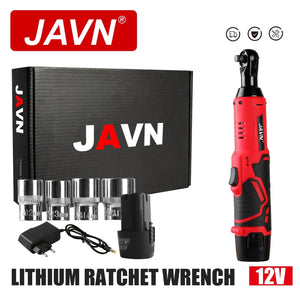 Planet Gates JAVN 12V Cordless Electric Wrench, 45NM 3/8'' Ratchet Wrench, Removal Screw Nut ,Car Repair Tools, Right Angle Wrench, Powe