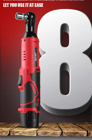 Planet Gates JAVN 12V Cordless Electric Wrench, 45NM 3/8'' Ratchet Wrench, Removal Screw Nut ,Car Repair Tools, Right Angle Wrench, Powe