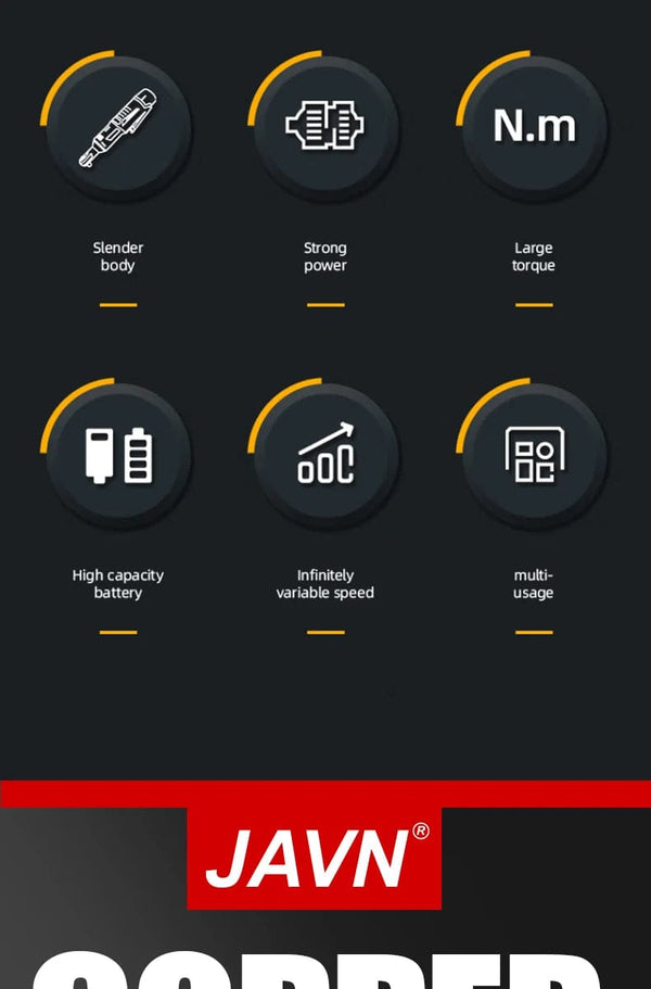 Planet Gates JAVN 12V Cordless Electric Wrench, 45NM 3/8'' Ratchet Wrench, Removal Screw Nut ,Car Repair Tools, Right Angle Wrench, Powe