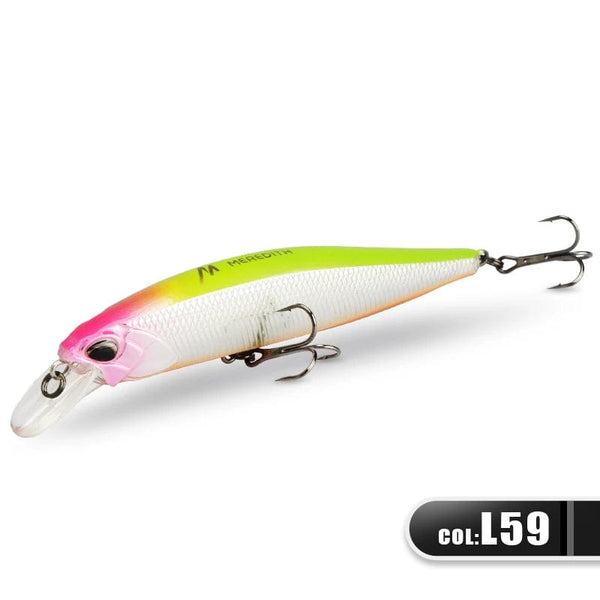 Planet Gates JBR-100F-L59 / CHINA MEREDITH JERK MINNOW 100F 14g  Floating Wobbler Fishing Lure 24Color Minnow Lure Hard Bait Quality Professional Depth0.8-1.0m
