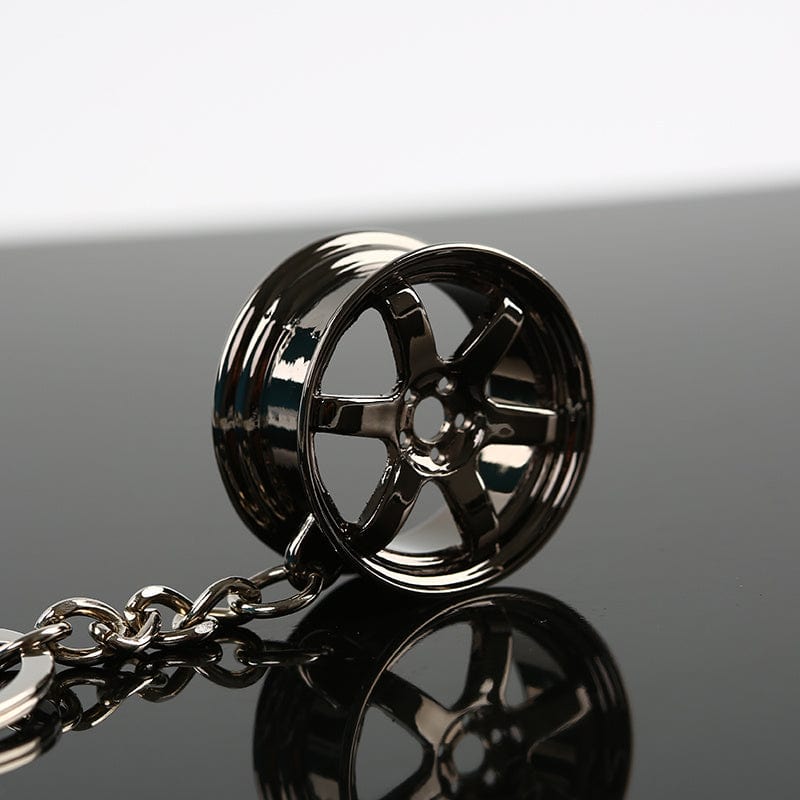 Planet Gates Jdm Car Auto Racing Parts Te37 Wheel Rim Shaped Mini Keychain Keyring Keyfob Alloy