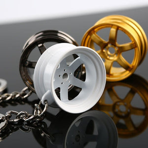 Planet Gates Jdm Car Auto Racing Parts Te37 Wheel Rim Shaped Mini Keychain Keyring Keyfob Alloy