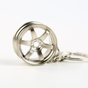 Planet Gates Jdm Car Auto Racing Parts Te37 Wheel Rim Shaped Mini Keychain Keyring Keyfob Alloy