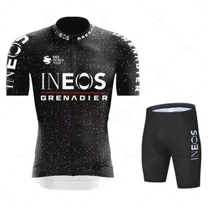 Planet Gates jersey set 2 / M INEOS Man Cycling Jersey Set 2023 Summer Cycling Clothing MTB Uniform Riding Bib Shorts Bike Clothing Maillot Ciclismo Hombre