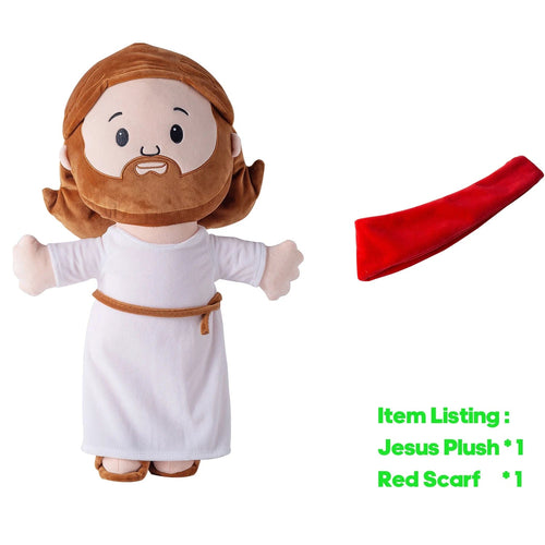 Planet Gates Jesus Plushie 25cm 25cm/50cm Cartoon Jesus Pillow Stuffed Toy Bedside Sofa Cushion Christmas Gift Soft Plush Doll with Bible Pillow for Children