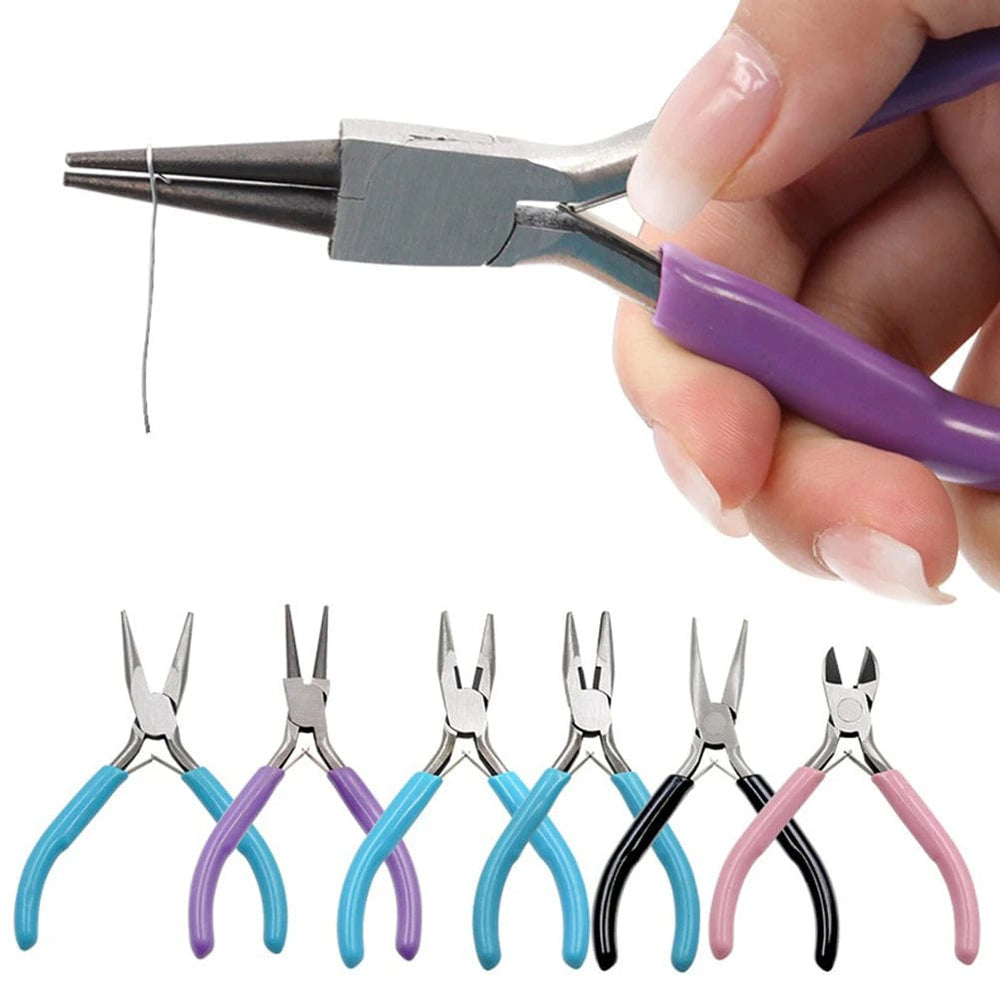 Planet Gates Jewelry Accessories Repair Making Kit Cutting/Bending Copper Wire Small Pliers Tweezers Scissors Opener Ring Tools Bag Pliers
