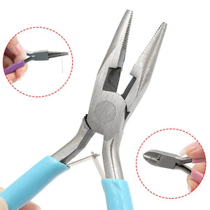 Planet Gates Jewelry Accessories Repair Making Kit Cutting/Bending Copper Wire Small Pliers Tweezers Scissors Opener Ring Tools Bag Pliers
