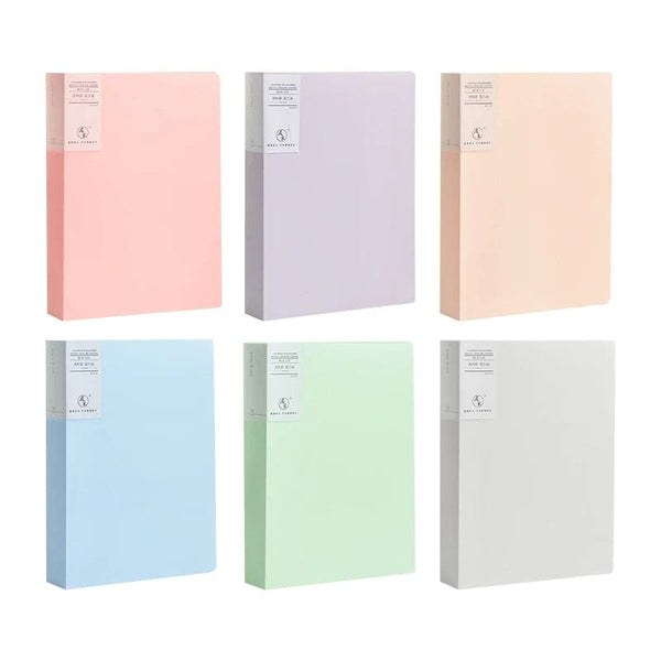 Planet Gates JIANWU A4 Morandi File Bag 100 Pages Data Book Large Capacity File Folder Portfolio Office Stationery