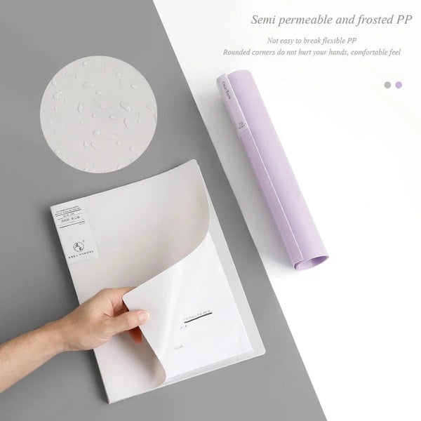 Planet Gates JIANWU A4 Morandi File Bag 100 Pages Data Book Large Capacity File Folder Portfolio Office Stationery