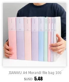 Planet Gates JIANWU A4 Morandi File Bag 100 Pages Data Book Large Capacity File Folder Portfolio Office Stationery
