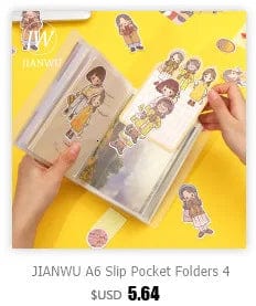 Planet Gates JIANWU A4 Morandi File Bag 100 Pages Data Book Large Capacity File Folder Portfolio Office Stationery