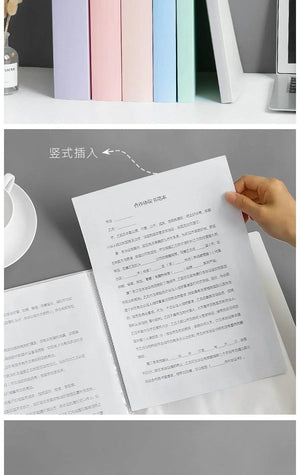 Planet Gates JIANWU A4 Morandi File Bag 100 Pages Data Book Large Capacity File Folder Portfolio Office Stationery