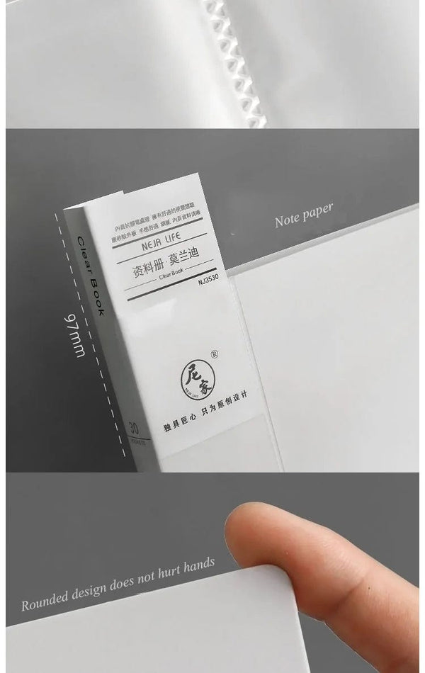 Planet Gates JIANWU A4 Morandi File Bag 100 Pages Data Book Large Capacity File Folder Portfolio Office Stationery