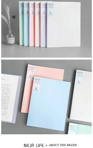 Planet Gates JIANWU A4 Morandi File Bag 100 Pages Data Book Large Capacity File Folder Portfolio Office Stationery