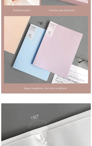 Planet Gates JIANWU A4 Morandi File Bag 100 Pages Data Book Large Capacity File Folder Portfolio Office Stationery