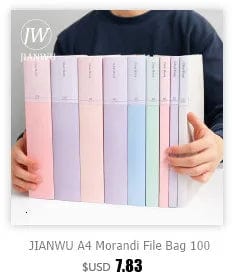 Planet Gates JIANWU A4 Morandi File Bag 100 Pages Data Book Large Capacity File Folder Portfolio Office Stationery