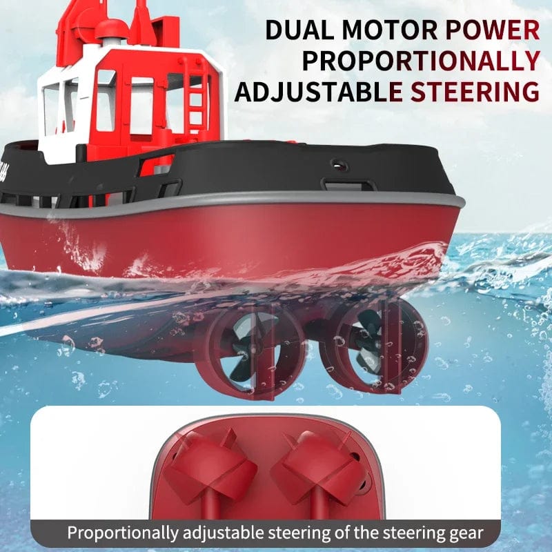 Planet Gates JIKEFUN 686 Rc Boat 2.4G 1/72 Powerful Dual Motor Long Range Wireless Electric Remote Control Tugboat Model  Toys for Boys Gift