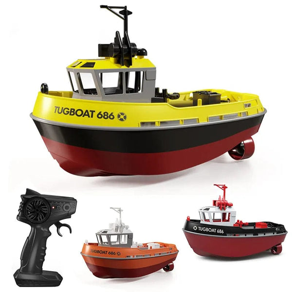 Planet Gates JIKEFUN 686 Rc Boat 2.4G 1/72 Powerful Dual Motor Long Range Wireless Electric Remote Control Tugboat Model  Toys for Boys Gift