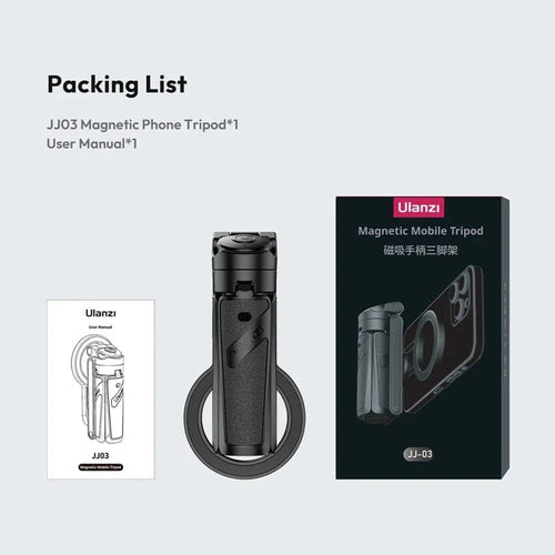 Planet Gates JJ03 Stand Black / CHINA Ulanzi JJ03 Magnetic Selfie Stick Phone Tripod For iPhone 16 15 14 13 12 Pro Max Magsafe Smartphone Wireless Grip Desktop Stand