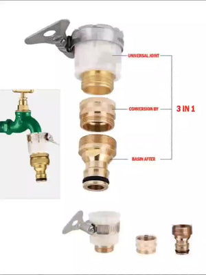 Planet Gates Joint Set 1 Set 18mm~32mm Universal Kitchen Water Hose Adapter Metal Faucet Connector Mixer Hose Adapter Tube Joint Fitting Garden Watering Tools