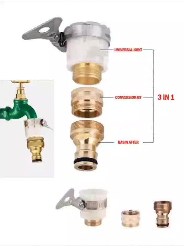 Planet Gates Joint Set 1 Set 18mm~32mm Universal Kitchen Water Hose Adapter Metal Faucet Connector Mixer Hose Adapter Tube Joint Fitting Garden Watering Tools