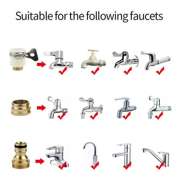 Planet Gates Joint Set 1 Set 18mm~32mm Universal Kitchen Water Hose Adapter Metal Faucet Connector Mixer Hose Adapter Tube Joint Fitting Garden Watering Tools