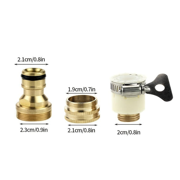 Planet Gates Joint Set 1 Set 18mm~32mm Universal Kitchen Water Hose Adapter Metal Faucet Connector Mixer Hose Adapter Tube Joint Fitting Garden Watering Tools