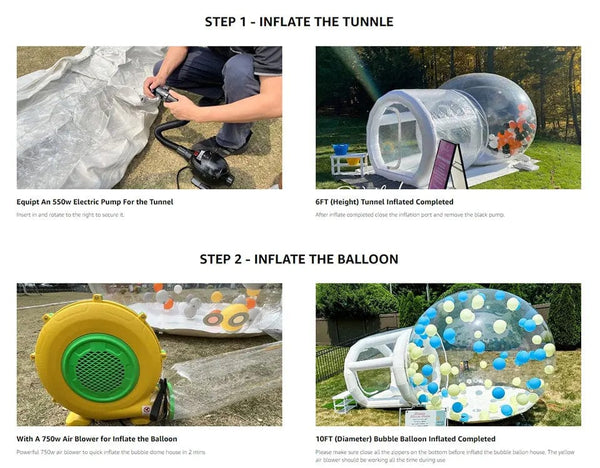 Planet Gates JOLLY TOYS Balloon inflatable bubble house with trampoline and transparent dome PVC material free shipping with blower