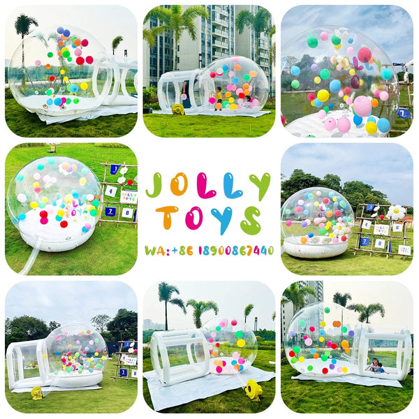 Planet Gates JOLLY TOYS Balloon inflatable bubble house with trampoline and transparent dome PVC material free shipping with blower
