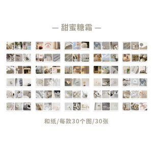 Planet Gates Journamm 30pcs/pack 90patterns/pack Ins Material Stickers Book Scrapbooking Junk Journal Creative Stationery DIY Deco Stickers