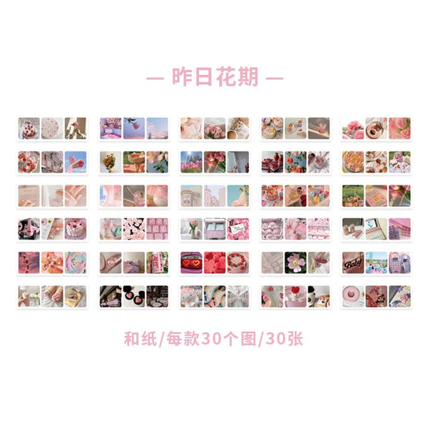 Planet Gates Journamm 30pcs/pack 90patterns/pack Ins Material Stickers Book Scrapbooking Junk Journal Creative Stationery DIY Deco Stickers