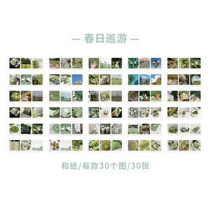 Planet Gates Journamm 30pcs/pack 90patterns/pack Ins Material Stickers Book Scrapbooking Junk Journal Creative Stationery DIY Deco Stickers