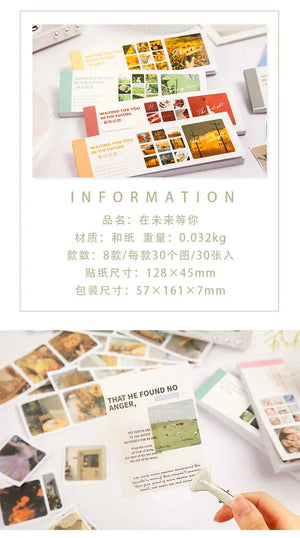 Planet Gates Journamm 30pcs/pack 90patterns/pack Ins Material Stickers Book Scrapbooking Junk Journal Creative Stationery DIY Deco Stickers