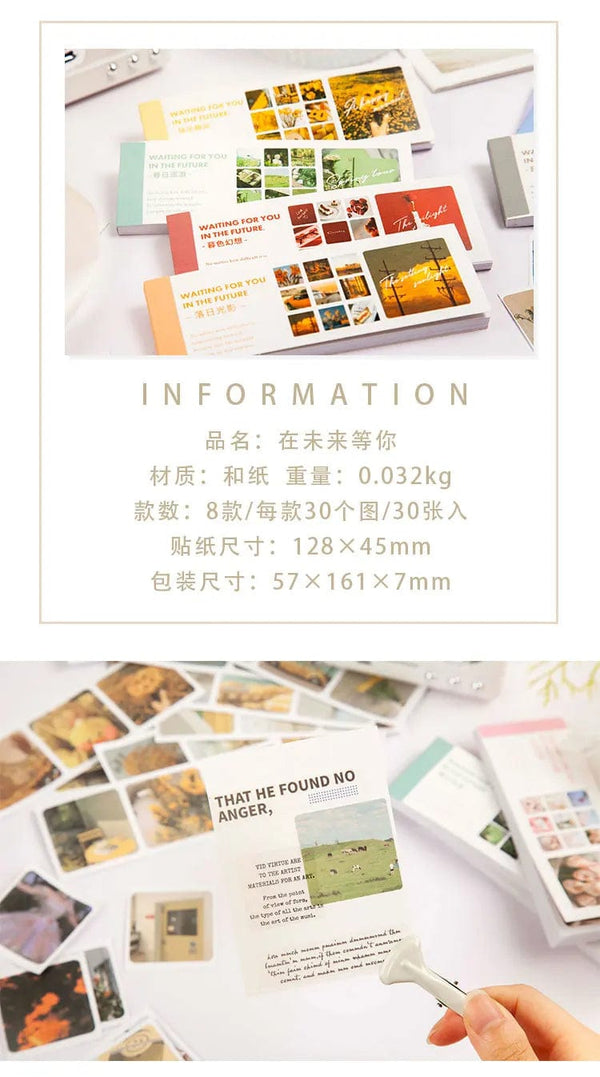 Planet Gates Journamm 30pcs/pack 90patterns/pack Ins Material Stickers Book Scrapbooking Junk Journal Creative Stationery DIY Deco Stickers