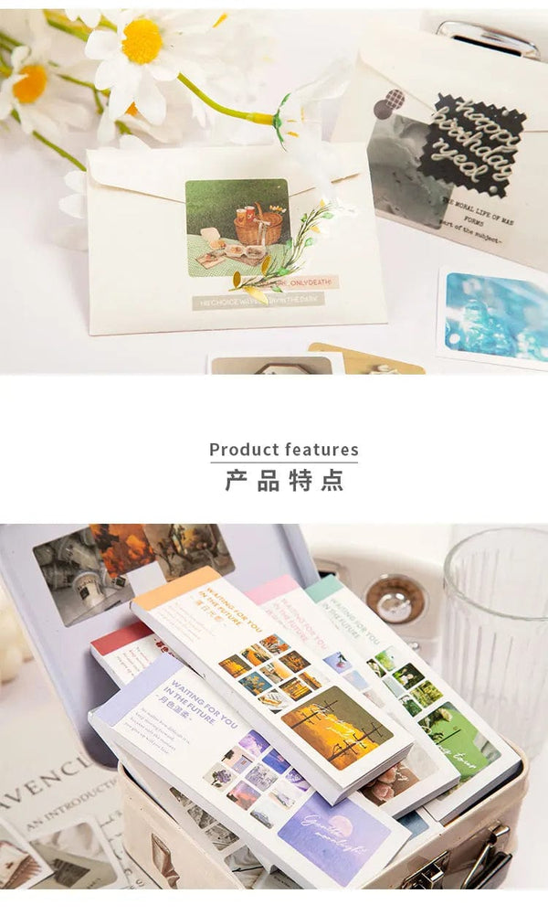 Planet Gates Journamm 30pcs/pack 90patterns/pack Ins Material Stickers Book Scrapbooking Junk Journal Creative Stationery DIY Deco Stickers