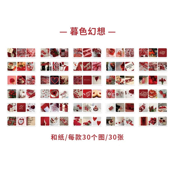 Planet Gates Journamm 30pcs/pack 90patterns/pack Ins Material Stickers Book Scrapbooking Junk Journal Creative Stationery DIY Deco Stickers