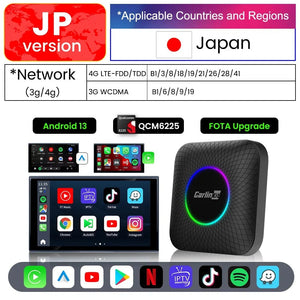Planet Gates JP / 4GB RAM 64GB ROM / GERMANY Carlinkit Android 13 Tv Box LED 8+128GB CarPlay Wireless Android Auto Wireless Adapter Support Youtube Netfilx IPTV Spotify GPS
