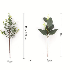 Planet Gates JQY5/YJL5 10pcs Artificial Eucalyptus Stem, Premium Oxidation Resistance Artificial Flower, Artificial Leaves Pick, Faux Eucalyptus Leaves Picks Greenery Plant Home Decor Room Decor