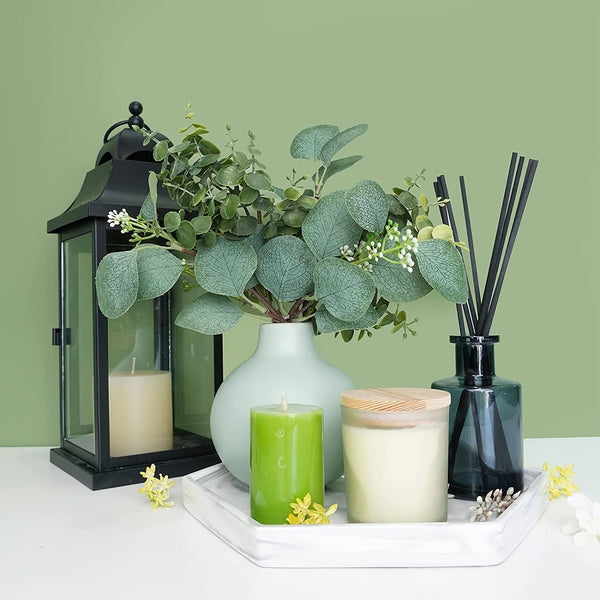 Planet Gates JQY5/YJL5 10pcs Artificial Eucalyptus Stem, Premium Oxidation Resistance Artificial Flower, Artificial Leaves Pick, Faux Eucalyptus Leaves Picks Greenery Plant Home Decor Room Decor