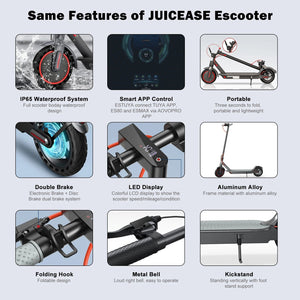 Planet Gates JUICEASE Electric Scooter 1000W/350W Powerful Motor 7.5/14.5AH Battery Folding Escooter 8.5/10 Inch Anti-Skip Tire for Adults
