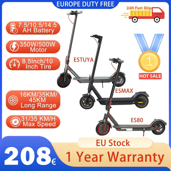 Planet Gates JUICEASE Electric Scooter 1000W/350W Powerful Motor 7.5/14.5AH Battery Folding Escooter 8.5/10 Inch Anti-Skip Tire for Adults