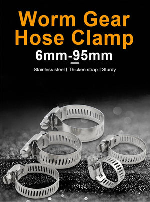 Planet Gates JUIDINTO 2-10pcs Adjustable Worm Gear Hose Clamp Stainless Steel 6-95mm Hose Clip Lock for Water and Gas Pipes