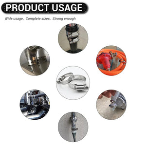 Planet Gates JUIDINTO 2-10pcs Adjustable Worm Gear Hose Clamp Stainless Steel 6-95mm Hose Clip Lock for Water and Gas Pipes