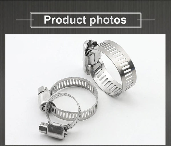Planet Gates JUIDINTO 2-10pcs Adjustable Worm Gear Hose Clamp Stainless Steel 6-95mm Hose Clip Lock for Water and Gas Pipes