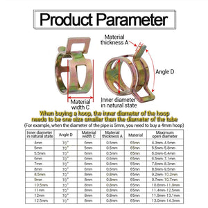 Planet Gates JUIDINTO 20pcs Fuel line Spring Clamp 6-15mm Spring Clip Fuel Oil Line Silicone Vacuum Hose Clamps Carbon Steel Zinc Plated Clip