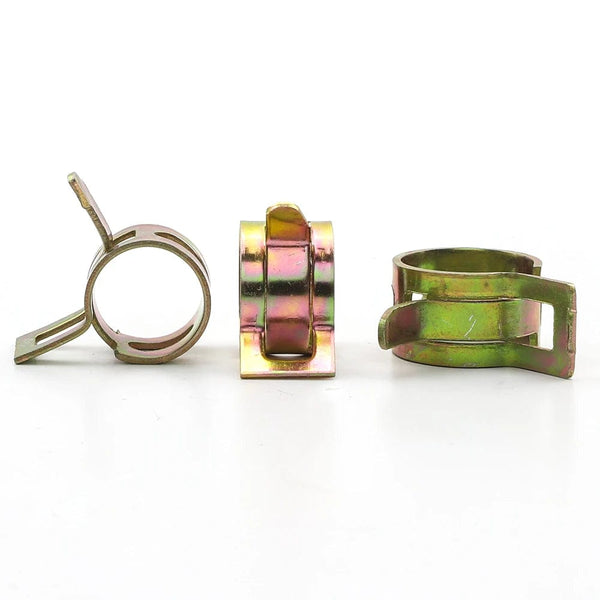 Planet Gates JUIDINTO 20pcs Fuel line Spring Clamp 6-15mm Spring Clip Fuel Oil Line Silicone Vacuum Hose Clamps Carbon Steel Zinc Plated Clip