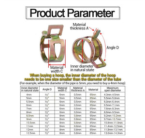 Planet Gates JUIDINTO 20pcs Fuel line Spring Clamp 6-15mm Spring Clip Fuel Oil Line Silicone Vacuum Hose Clamps Carbon Steel Zinc Plated Clip